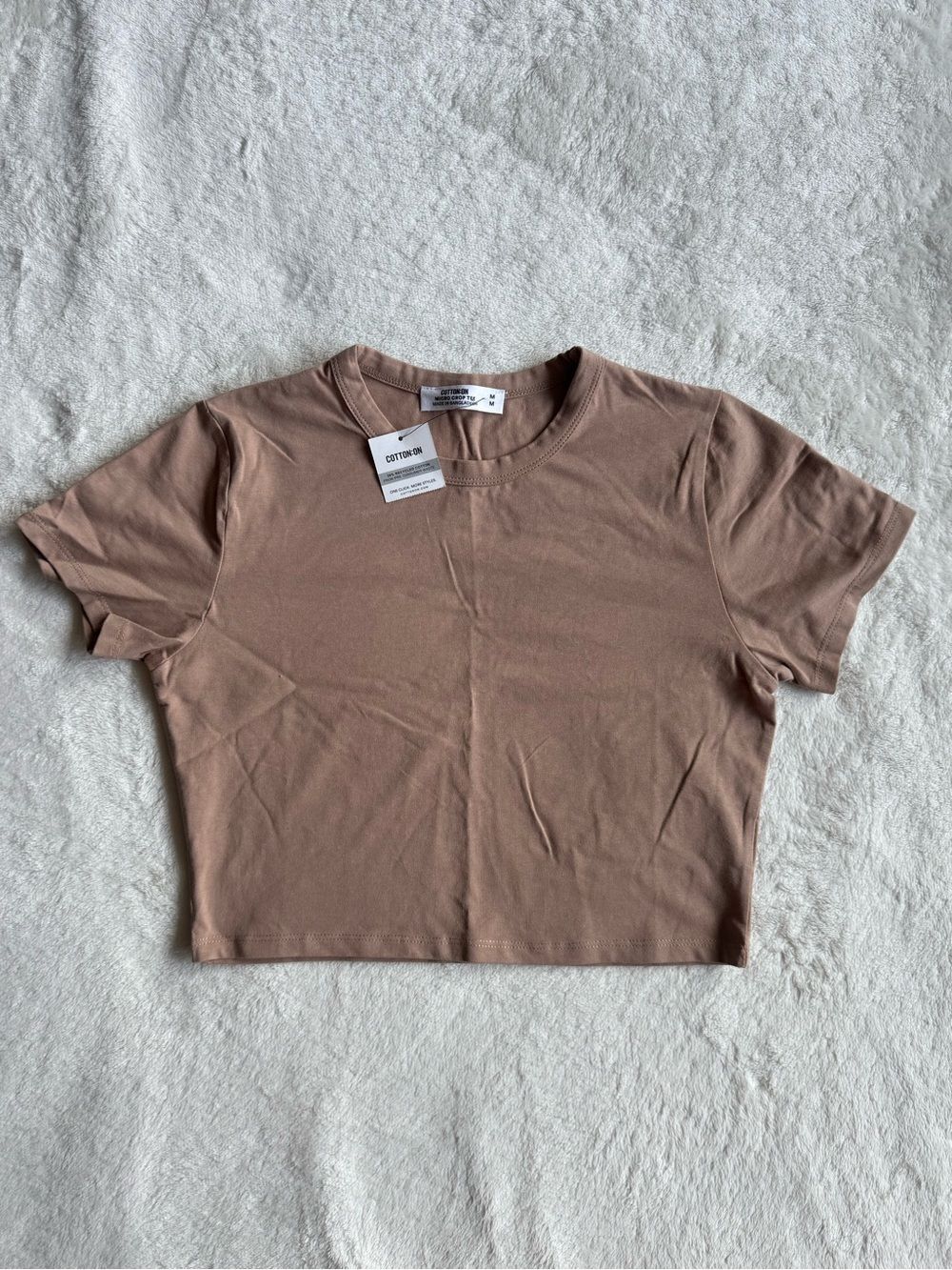 Cotton On Micro Crop Tee Chestnut Brown NWT M